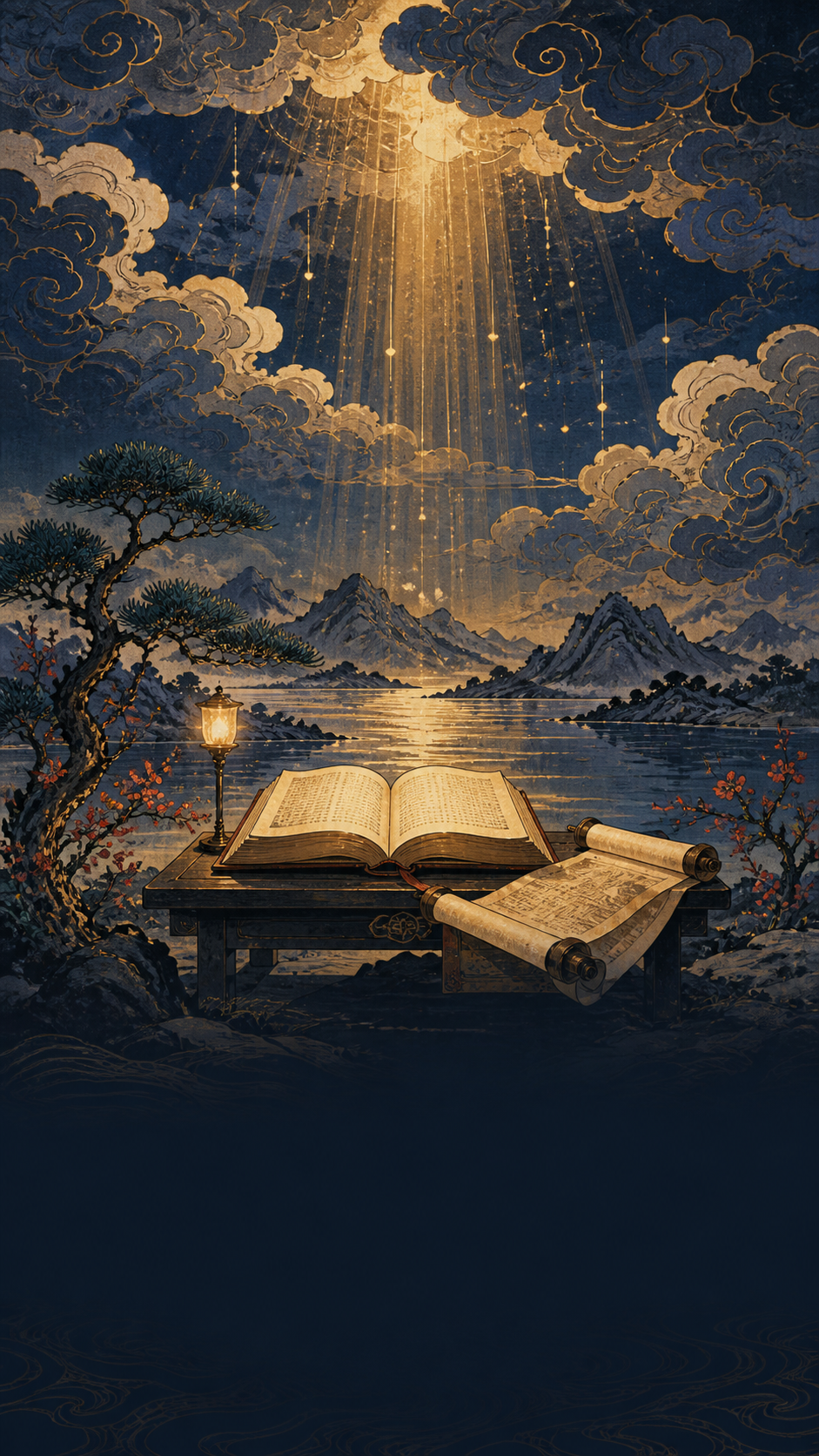 Open Bible illuminated by warm light